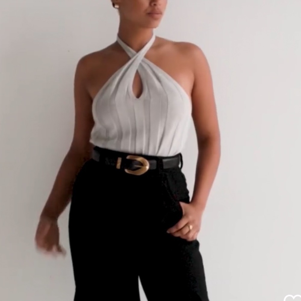 DISSH Everly‎ Twist Knit Halter Top Ribbed Size Medium